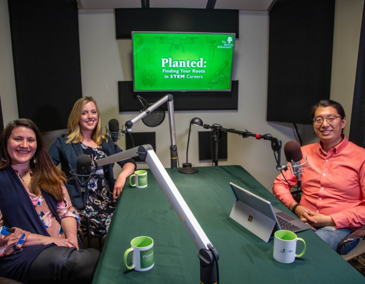 Planted Podcast hosts with Marvin Lo who they are interviewing