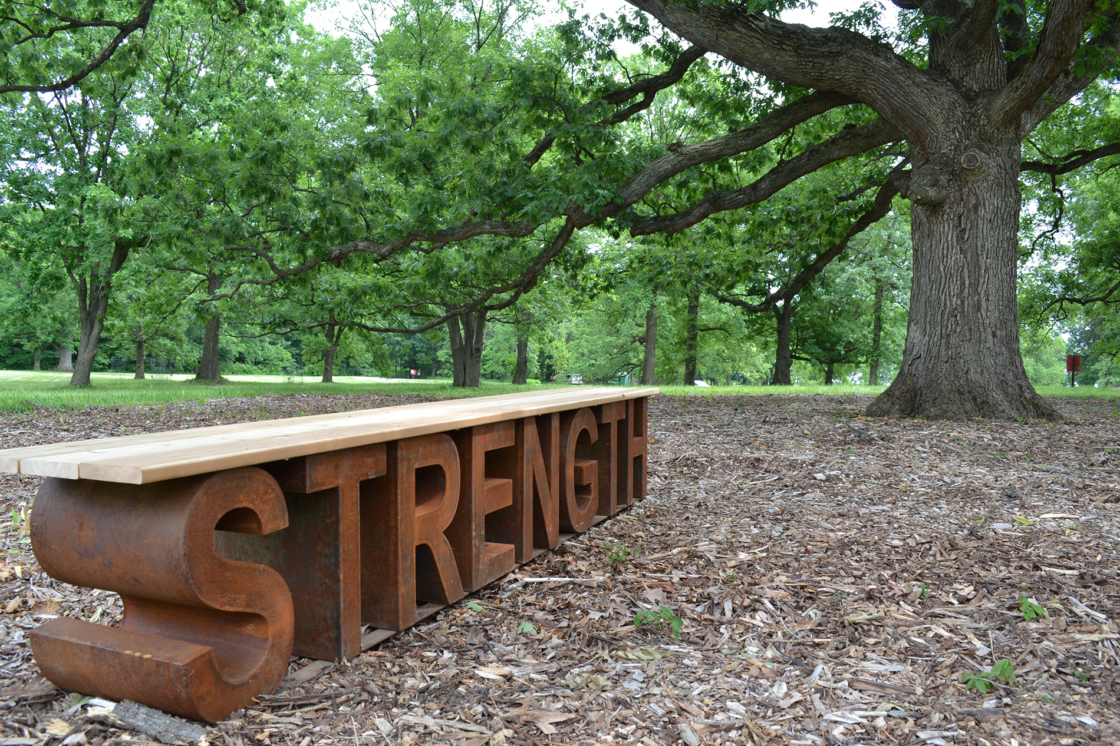 Strength bench in the Oak Collection