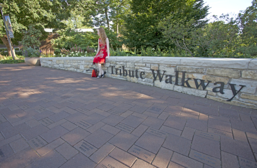 Tribute walkway donor bricks