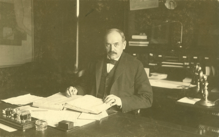 Joy Morton in his office