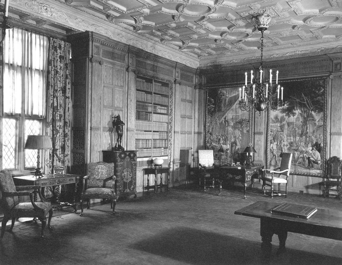 Historic image of the library in Thornhill, now known as the Founders Room