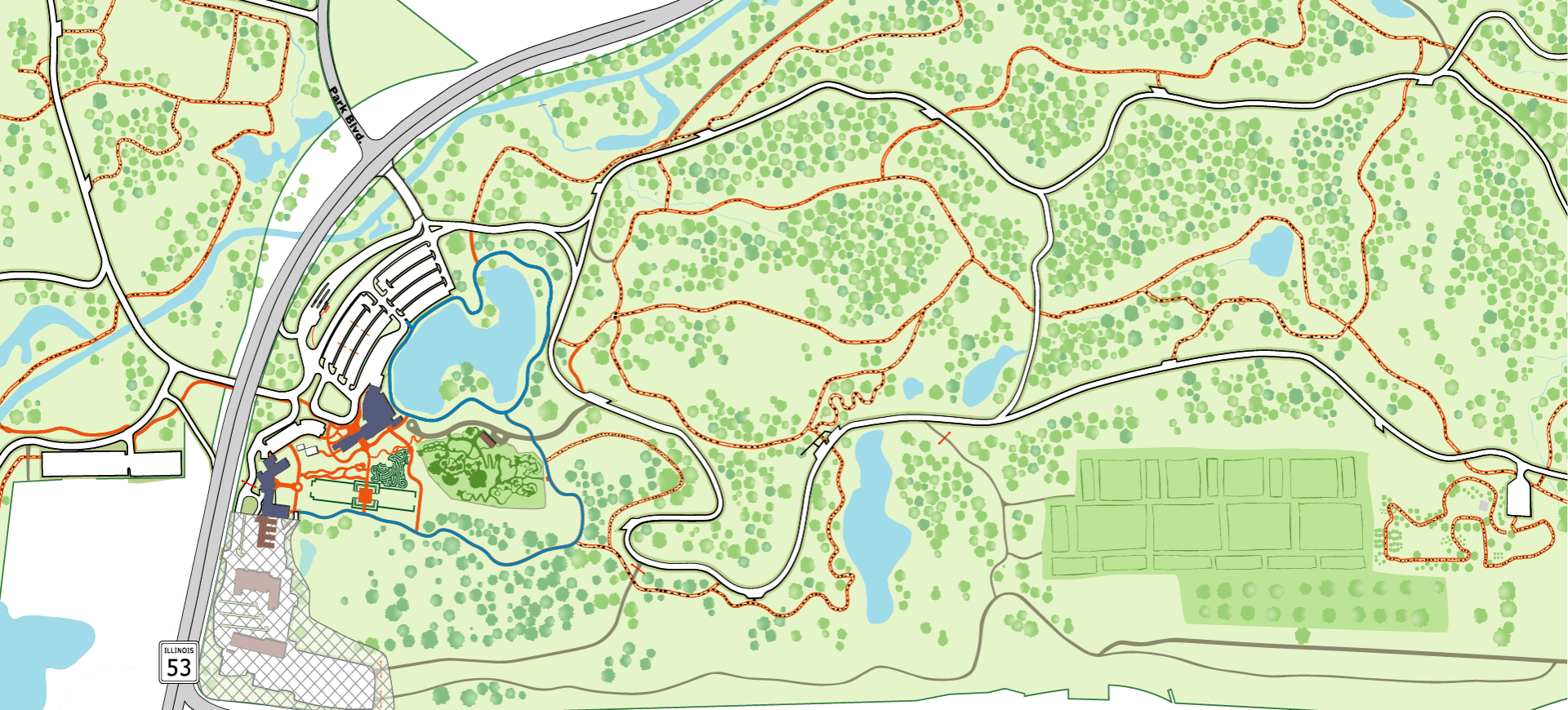 morton arboretum bike trail map