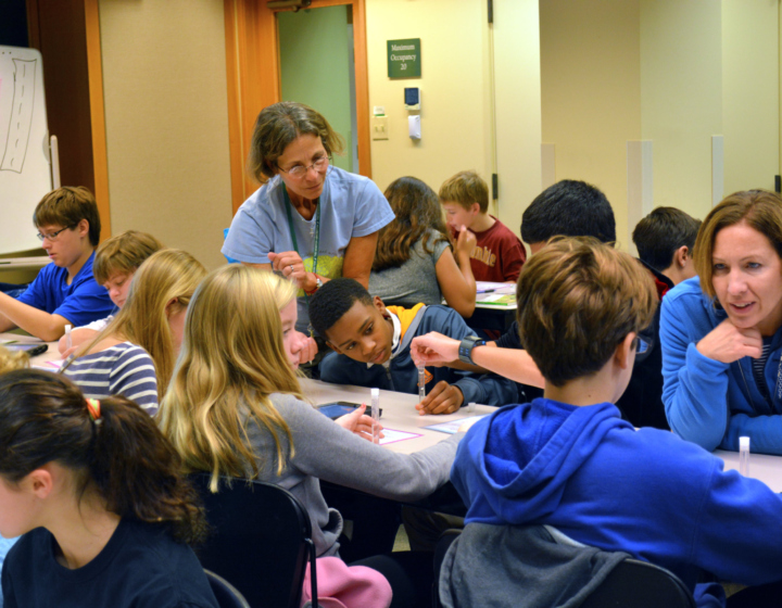 Arboretum teacher in a classroom of students