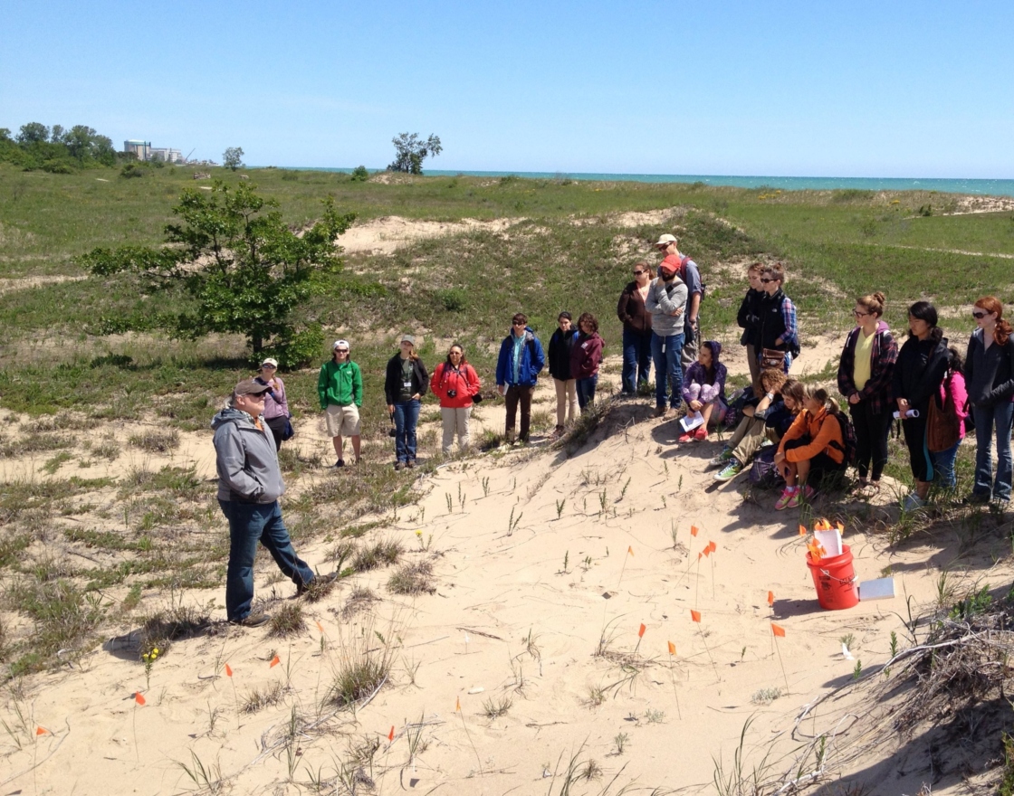 Research Undergrads at Illinois Beach State Park for a field trip