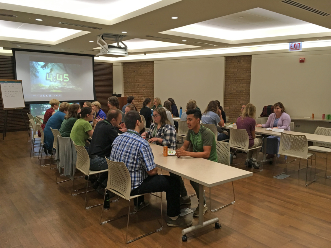 Research Undergrads do an elevator pitch to others