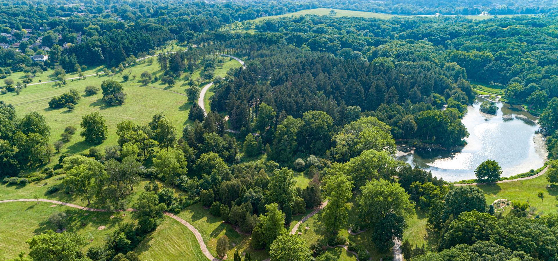 Aerial photo of the Arboretum in Summer