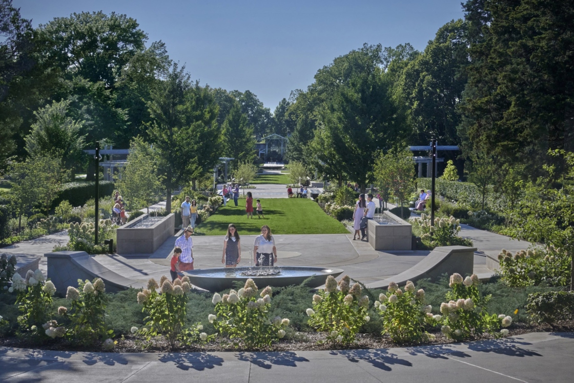 Guests explore the Grand Garden's Celebration Garden