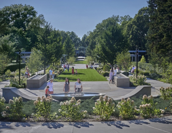 Guests explore the Grand Garden's Celebration Garden