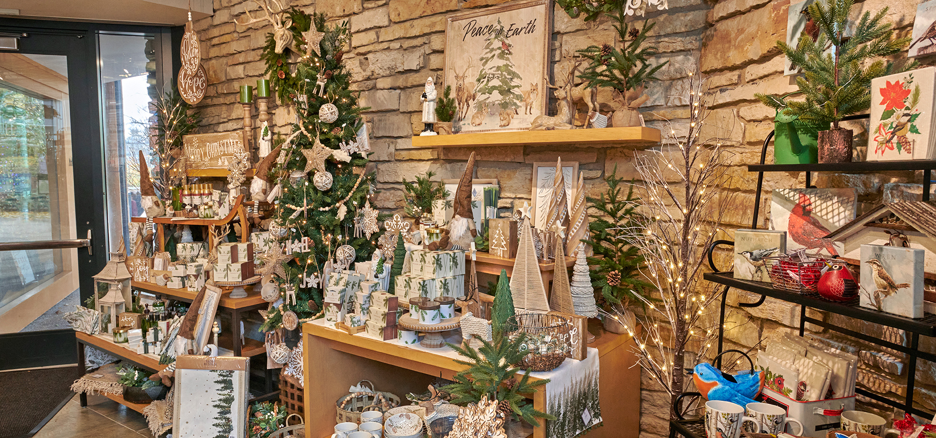 Winter product display in The Arboretum Store.