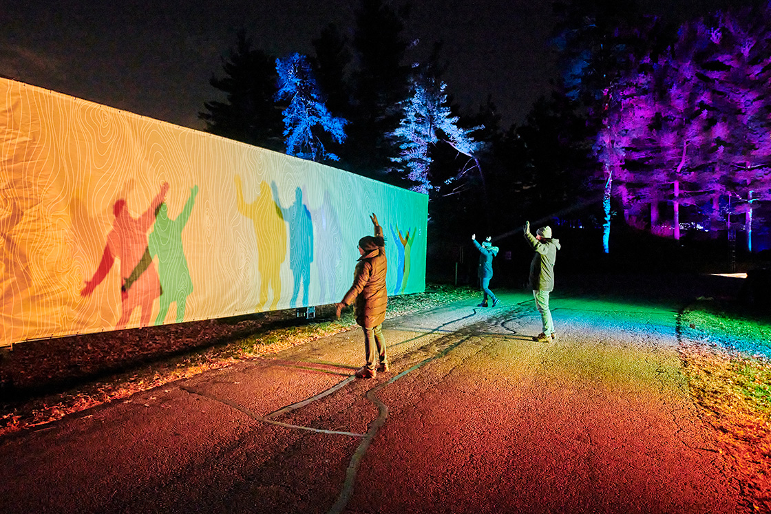 Shadow play casts colorful shadows during IIlumination