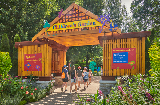 Guests enter the Children's Garden in Summer