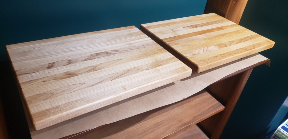 Cutting boards made from various wood species