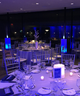 Winter wedding dinner in the Ginkgo Room