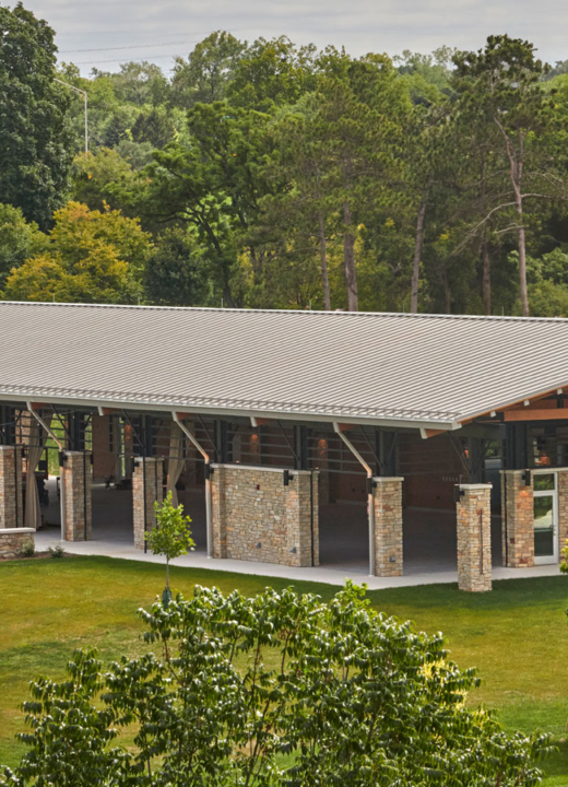 Photograph of the exterior of the Firefly Pavilion