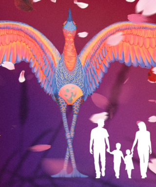 Artist rendering of Cadence the sandhill crane part of Vivid Creatures