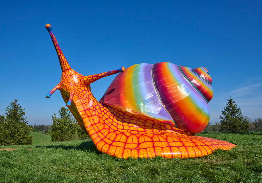Spectra, a snail, is a sculpture in the Vivid Creatures exhibition