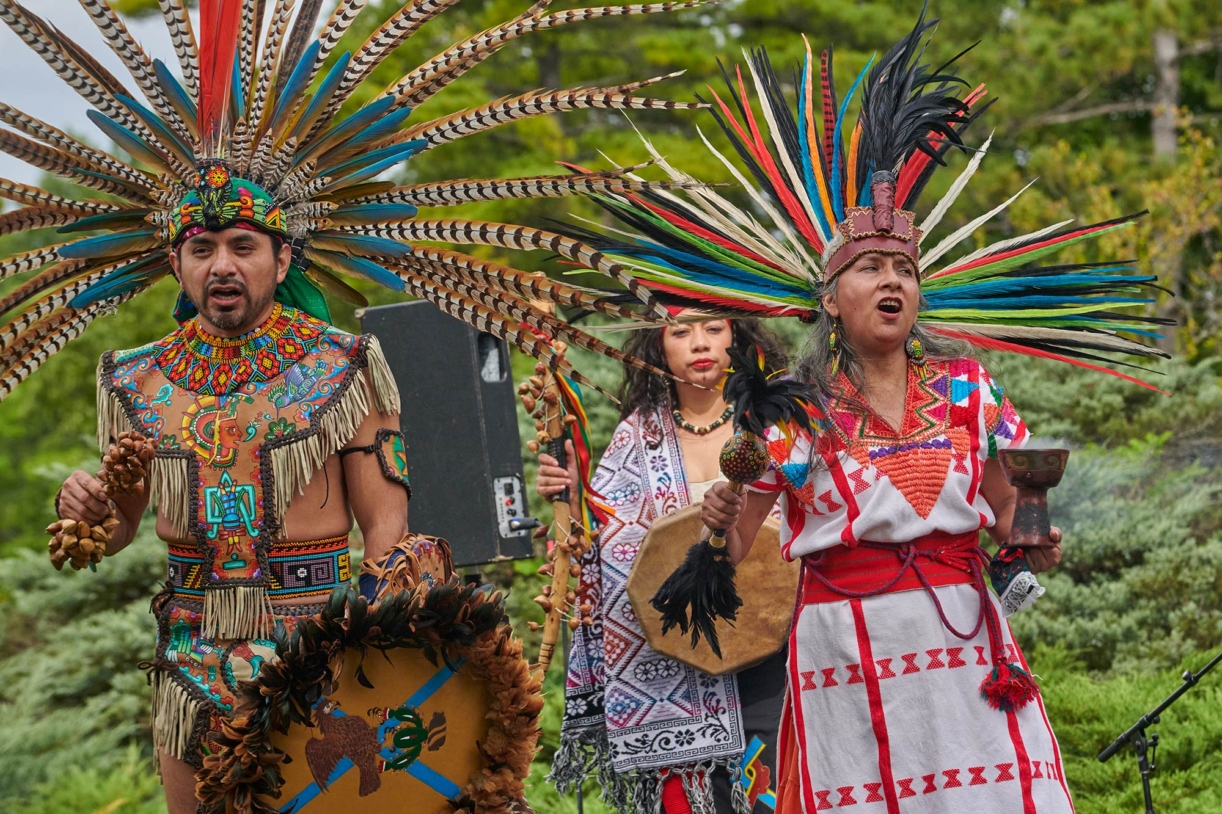 Dancers performing traditional Mexican folk dances at an event at The Morton Arboretum