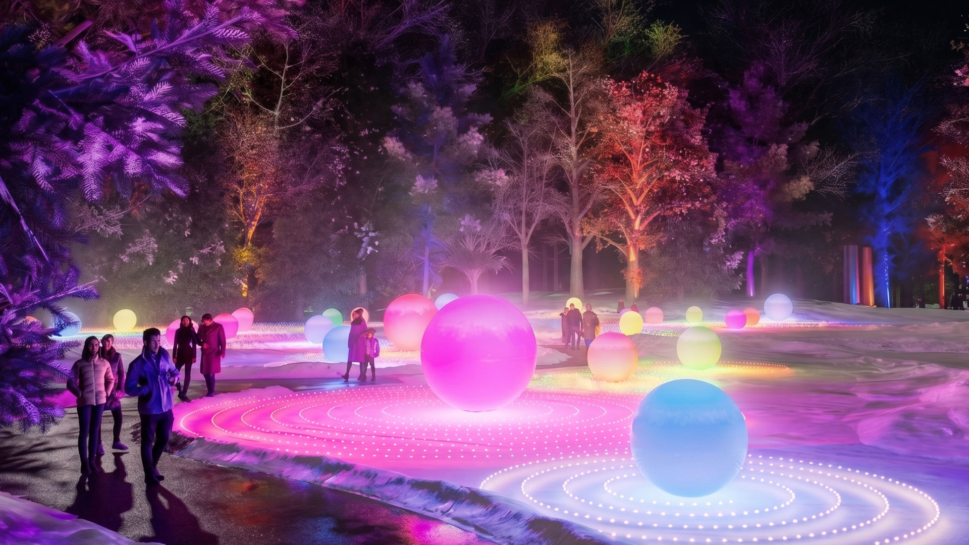 Image featuring guests walking in the new experience at Illumination